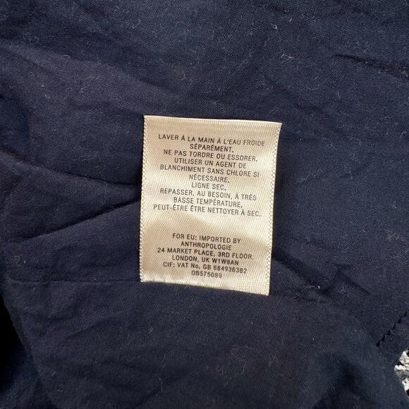 Maeve Anthropologie Lillian Floral Dress Puff Sleeve Mini Dress Women’s 4 Navy - Picture 13 of 16